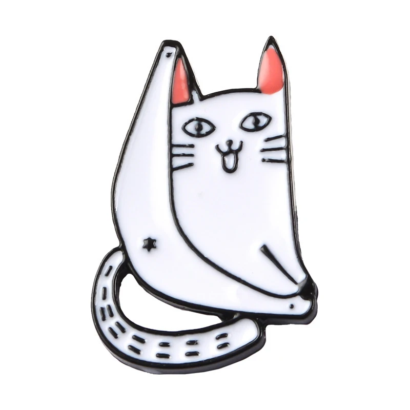 Funny Cat Enamel Brooch Lapel Pin Badges Brooches Lovely Kawaii Cat Pins Backpack Hats Accessories