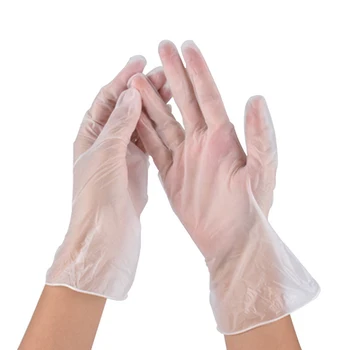 

100Pcs/set White Disposable Gloves PVC Gloves Household Cleaning Work Garden Gloves Universal Left Right Hand For Fishing Gloves