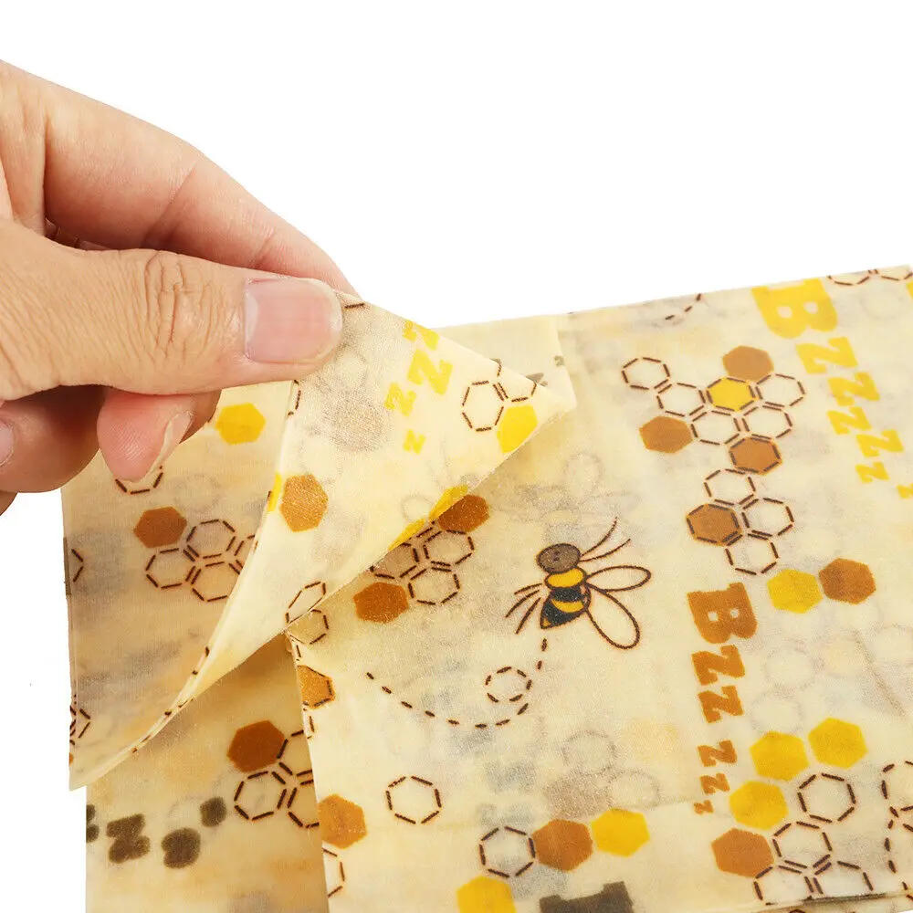 Упаковочная бумага для хранения свежих продуктов, многоразовая пластиковая пчелиная восковая ткань, мешочек для хранения фруктов, обертывания для пищевых продуктов