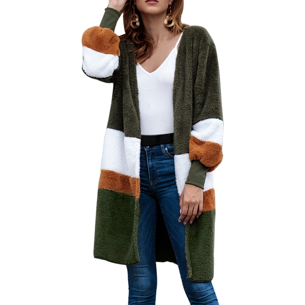 armygreen OEAK, женские кардиганы, вязаные свитера, женские, Осенние, Modish, тонкий, полосатый свитер, хлопок, длинный, уличная одежда, пальто для женщин размера плюс - Цвет: armygreen