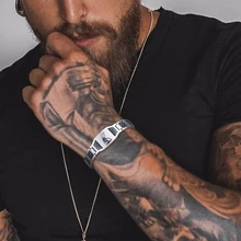 Углеродное волокно магнитный браслет для мужчин био Нержавеющая Сталь персонализированные пользовательские браслеты ассорти стиль подарок для папы HASBAND