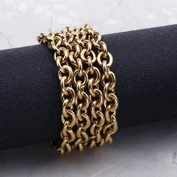 

2.5/10mm Width Men Women Long DIY Necklace Chain Gold Cololr Snake Miami Cuba Wheat Spiga Paima Link Round Box Curb Chain