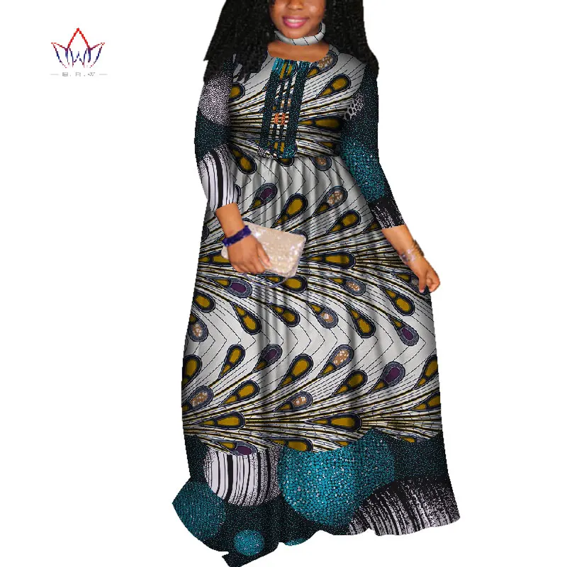Весенние Вечерние Платья Для Женщин Дашики Африка печать воск африканская