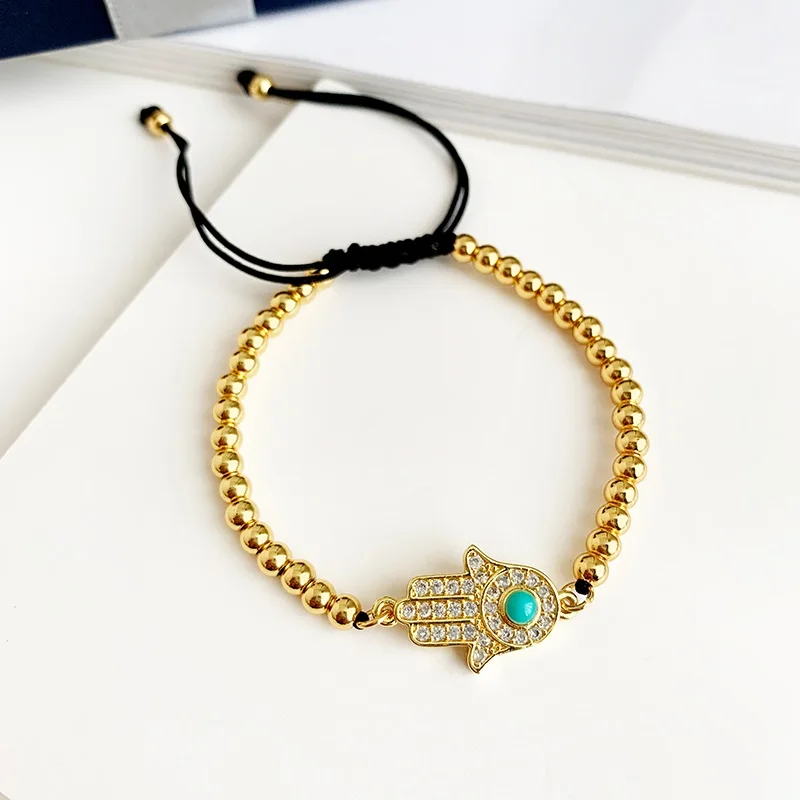 bead hand Модный Блестящий Браслет в виде ракушки, Радужный винтажный цветной браслет из бисера, модный регулируемый роскошный браслет с кристаллами для женщин, свадебные ювелирные изделия - Окраска металла: bead hand