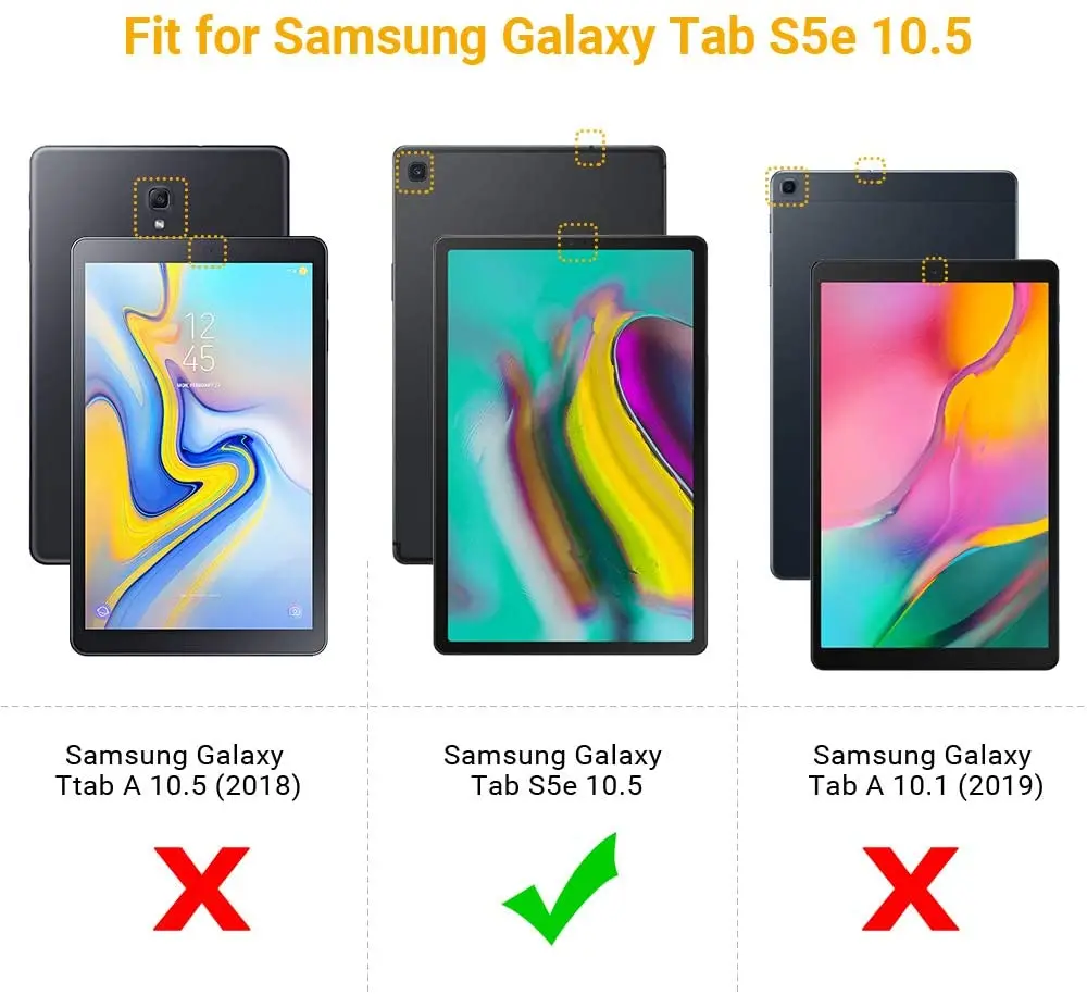 Чехол книжка EasyAcc Galaxy Tab S5E Ультратонкий чехол с функцией подставки и