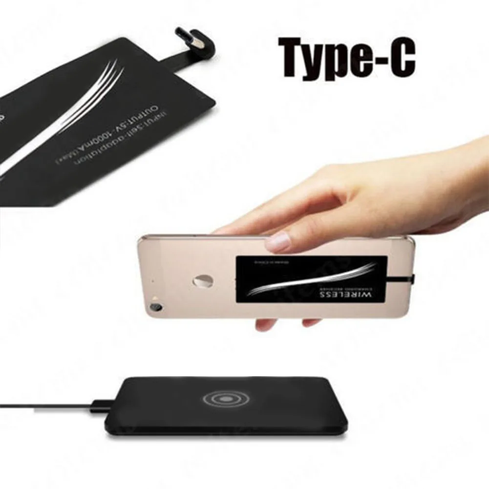 Computer Mobile Exchang Tools Qi Mobile Phone Wireless Charging Receiver For Type-C Fast Charging Ultra-Thin Wireless Receiver