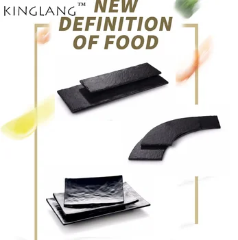 

Japanese sushi long plate unbreakable plastic melamine plate for rice fish