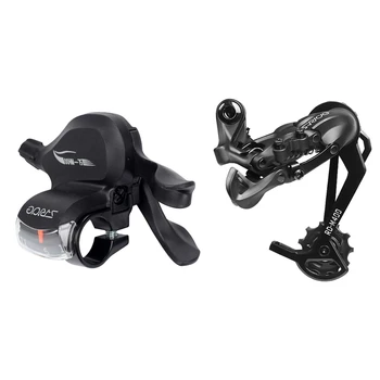 

TOP!-Bikein Pro 1pcs 10/11 Speed Bike Long Rear Derailleur & 1pcs 11 Speed Trigger Shifters Transmission Shift with Cable