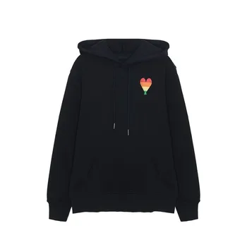 

Women Hoodie Letter A Rainbow Love Embroidered Sweatshirt Hooded Plus Velvet