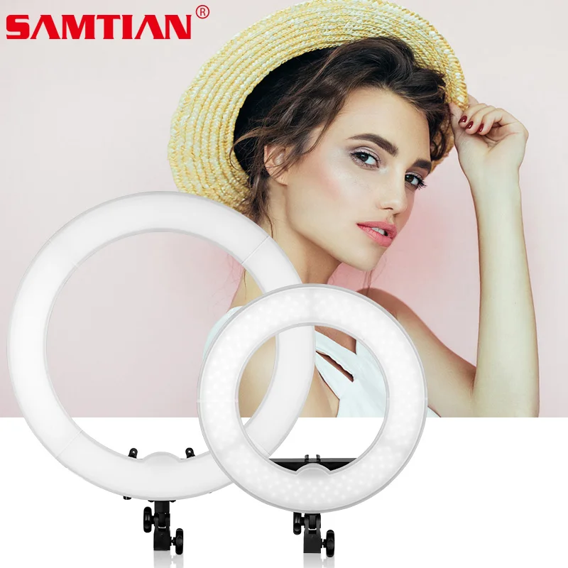 

SANTIAM ring light studio lighting ring lamp dimmble with tripod LED ringlight for photography YouTube makeup phone light ring