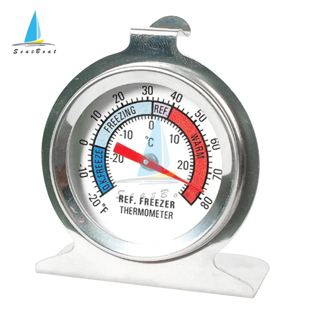 Magnetic Thermometer with Stand Fridge Freezer Room Temperature Gauge Dial, Size: 2pcs