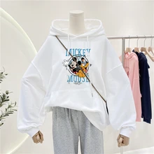

Disney Mickey Bruto Funny Cute Anime Hoodies Women Fleece Thick Warm Kawaii Cute Sweatshirts Graphic Harajuku Hoody Femal 2022