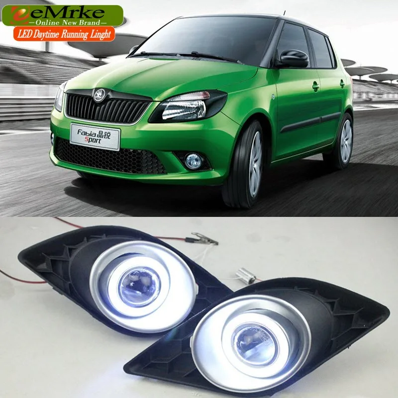 EeMrke для Skoda Fabia 1 4 TSI DSG RS vRS 2011 2014 светодиодный дневные ходовые огни DRL ангельские