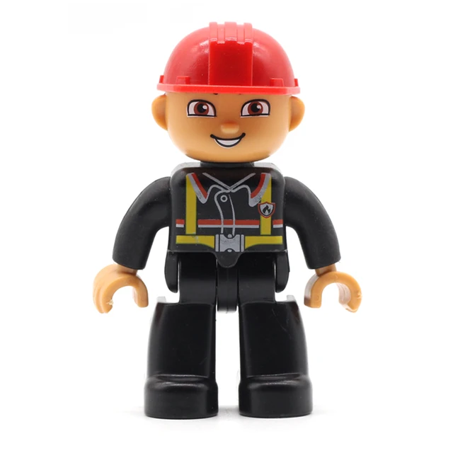 Big Size Action Figures City Princess Policemen Family Building Block Doll Character Accessory Toys Assembly Children Kids Gift Fireman