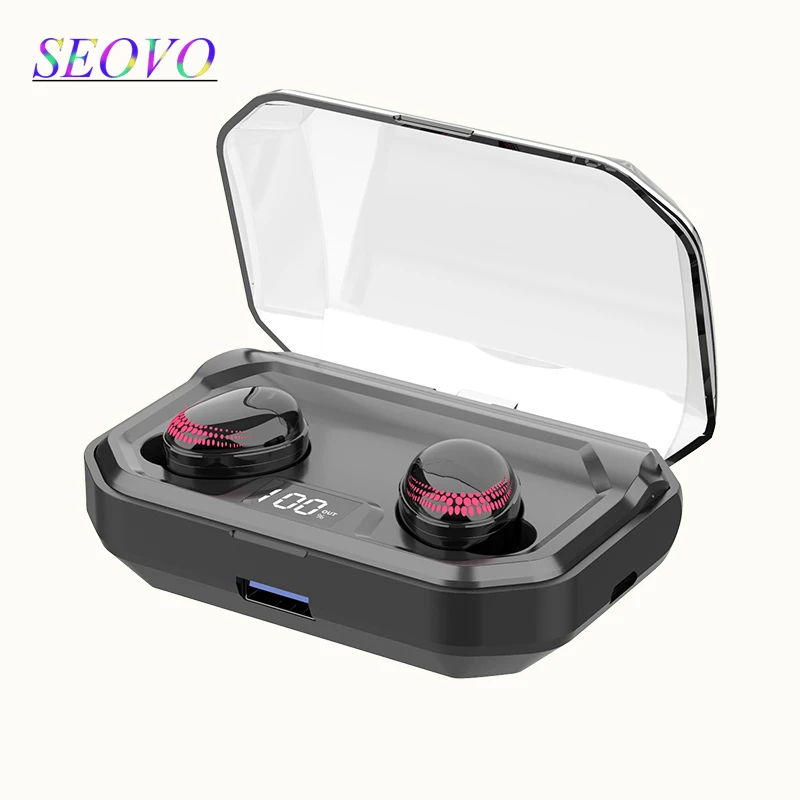 

Seovo 3000mAh Power bank LED digital display 6D surround stereo charger for phone bluetooth waterproof airdots pro touch earbuds