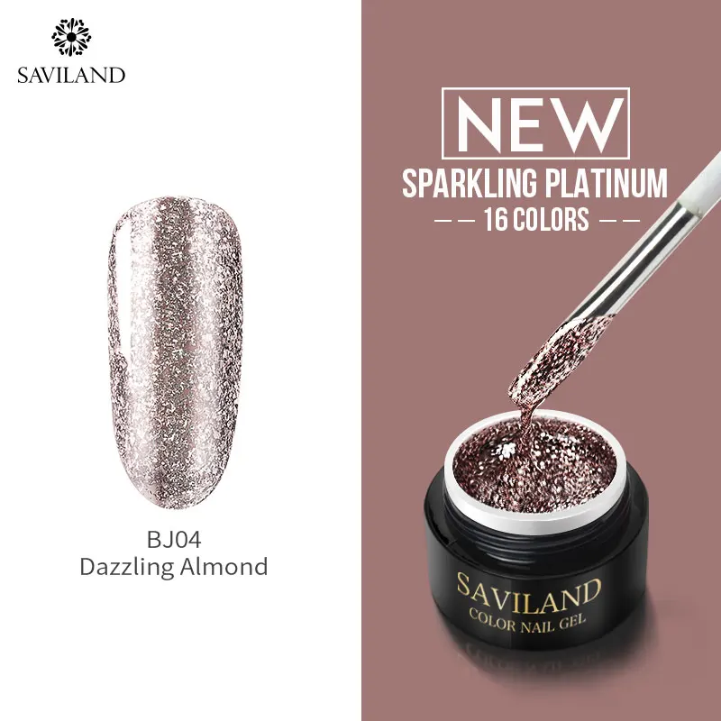 Saviland гель для ногтей с блестками, лак для ногтей, очаровательный чистый цвет, УФ светодиодный гель для рисования ногтей, цветной лак для ногтей - Цвет: BJ04