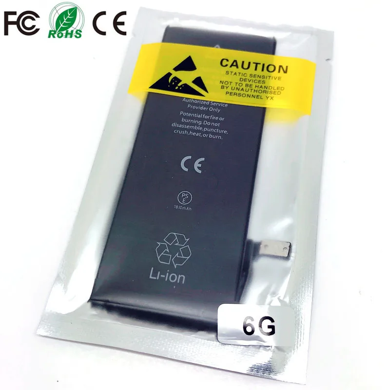 

6 new 0 cycle seal oem high capacity mobile phone battery pack for apple iphone 6 6G iphone6 iphone6G batteries bateria lot