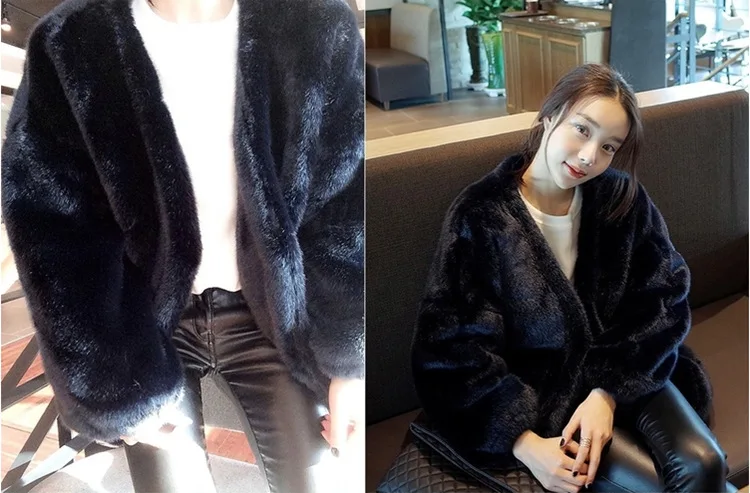 Furry Winter Women's Faux Fur Jacket Artificial Fur Overcoat Furry Coat Femme Plus Size Furry Fake Fur Outwear Z279