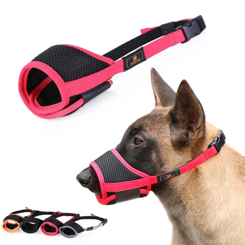 Pet Dog Adjustable Mesh Mouth Muzzle Anti Barking for Small Large Dogs Nylon Straps Puppy Accessories # | Дом и сад