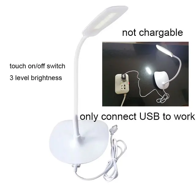 LED Desk Lamp Foldable Dimmable Touch Table Lamp DC5V USB Powered table Light 6000K night light touch dimming portable lamp not chargable