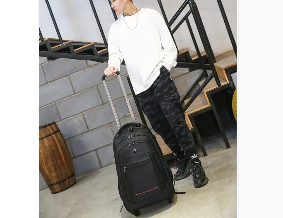 Men Business Rollin Luggage Backpack Men Tolley luggage Wheeled Backpack bag travel Trolley Bags on wheels Travel Wheeled Bag