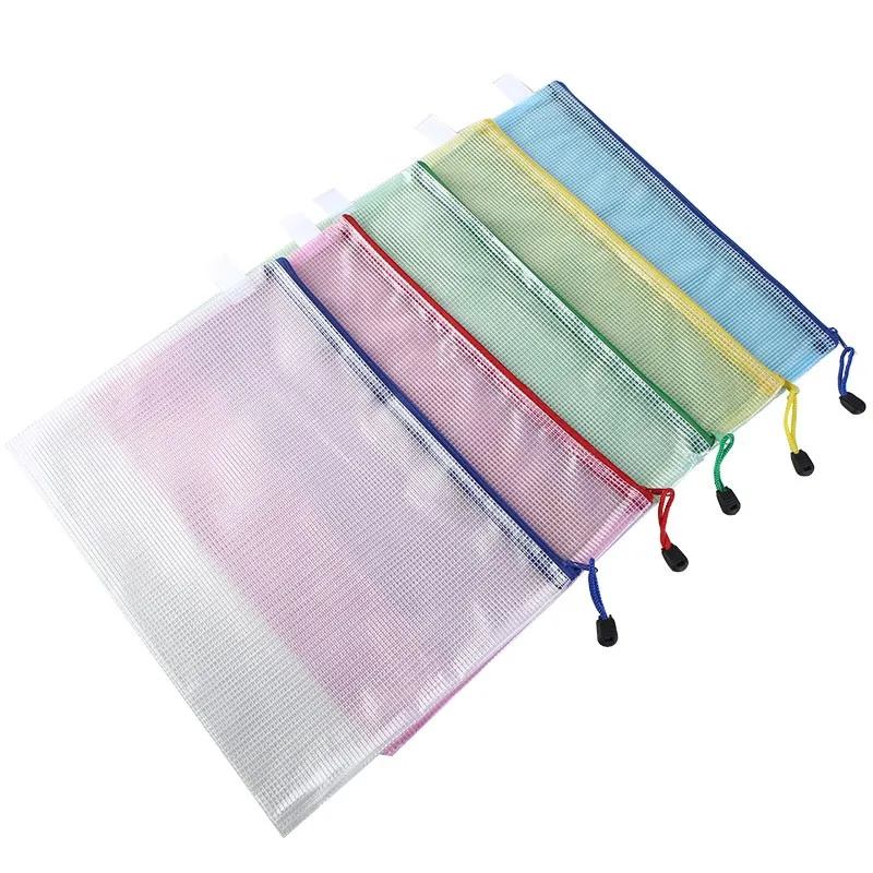 Organizador de archivos de papel A5 impermeable para mujer y niña, bolsa de papelería de PVC con cremallera, almacenamiento de productos de maquillaje, bolsillo para tarjeta de visita, 1 ud.