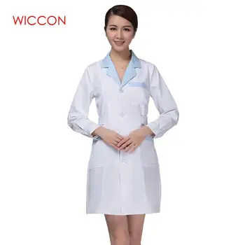 

Women Medical Lab Coats Doctor Nurse Uniform Hospital Long Sleeve Pharmist Workwear uniformes medicos para mujer