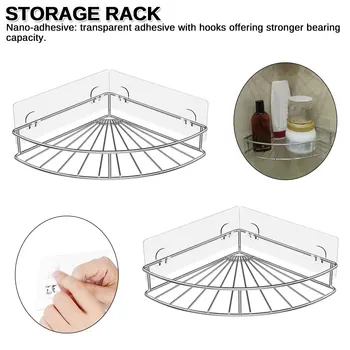 

Bathroom Accessories Storage Organizer Rack Holder Stainless Steel Bathroom Corner Shelf Shower Shampoo Soap Cosmetic Shelves