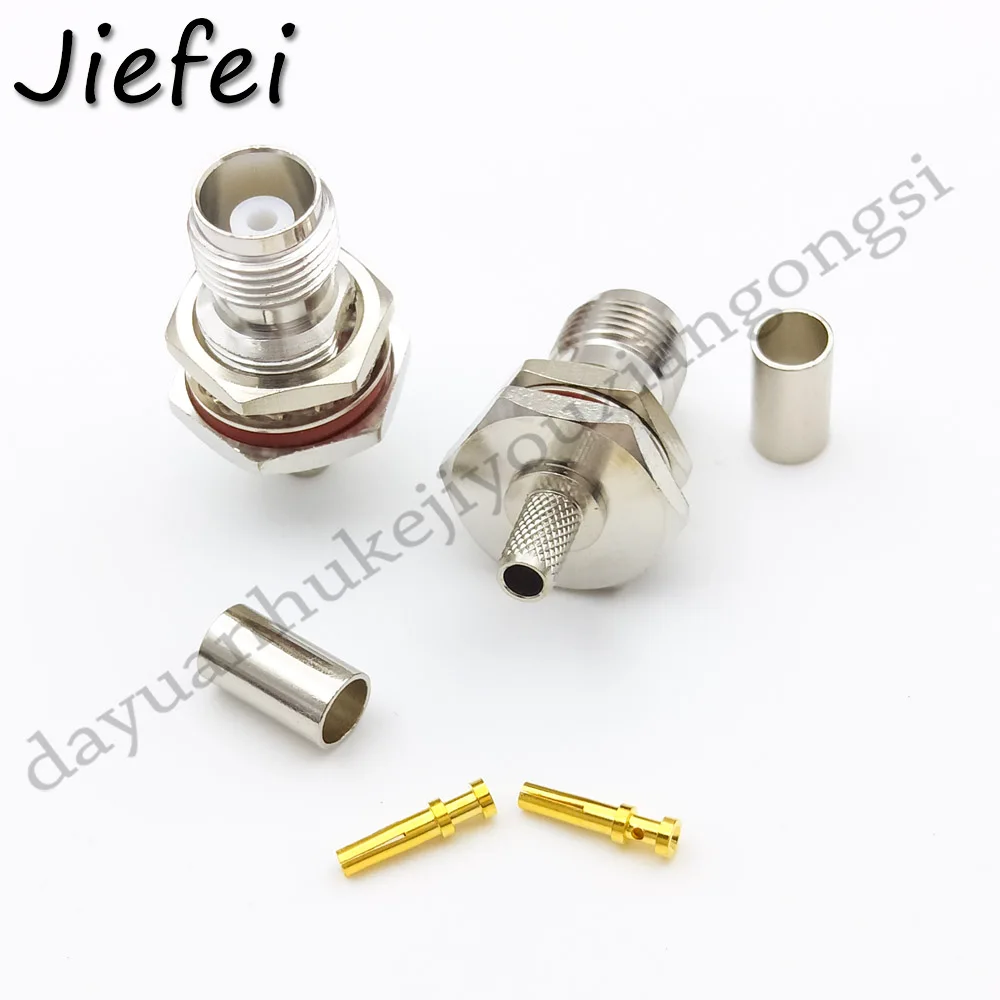 100PCSLOT TNC jack crimp RG58 LMR195 RG142 cable with nut RF female CONNECTOR Selling