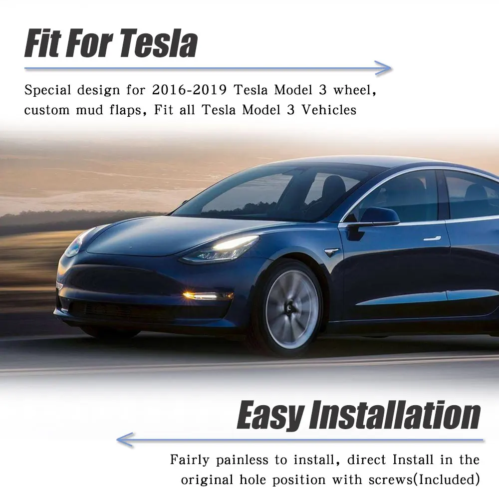 Брызговики спереди и сзади крыло брызговики 4 шт./компл. для Tesla модель 3