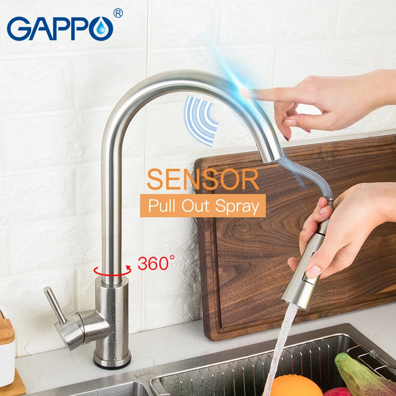  GAPPO Sensor Touch Kitchen Faucets Black Touch Inductive Sensitive Faucets Stainless Steel Mixer Ta - 33046869198
