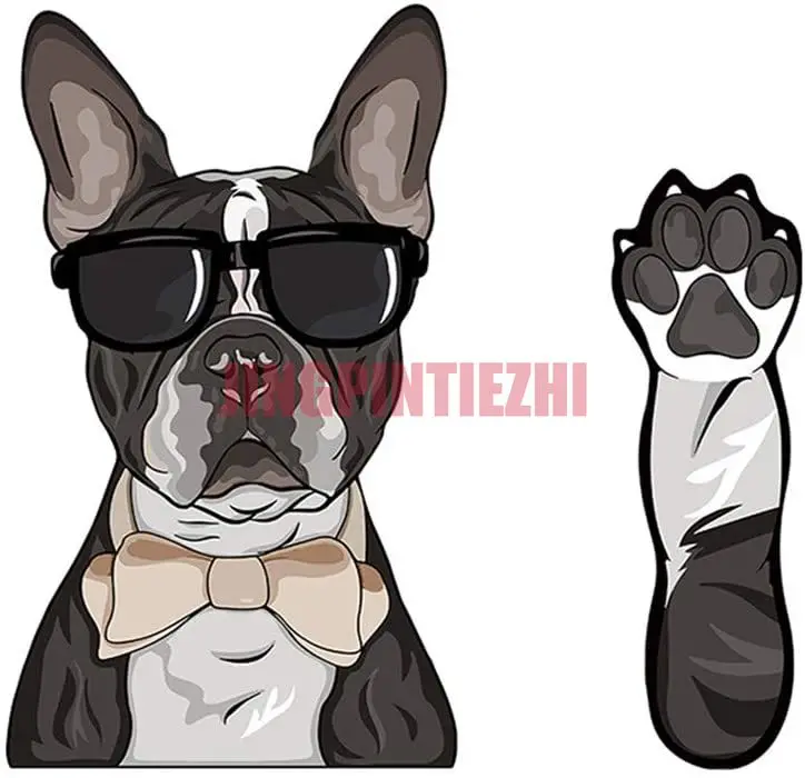 

Cartoon Anime Sticker Cartoon French Bulldog Wiper Sticker Detachable and Reusable Dog Car Sticker and Decal Racing Stickers