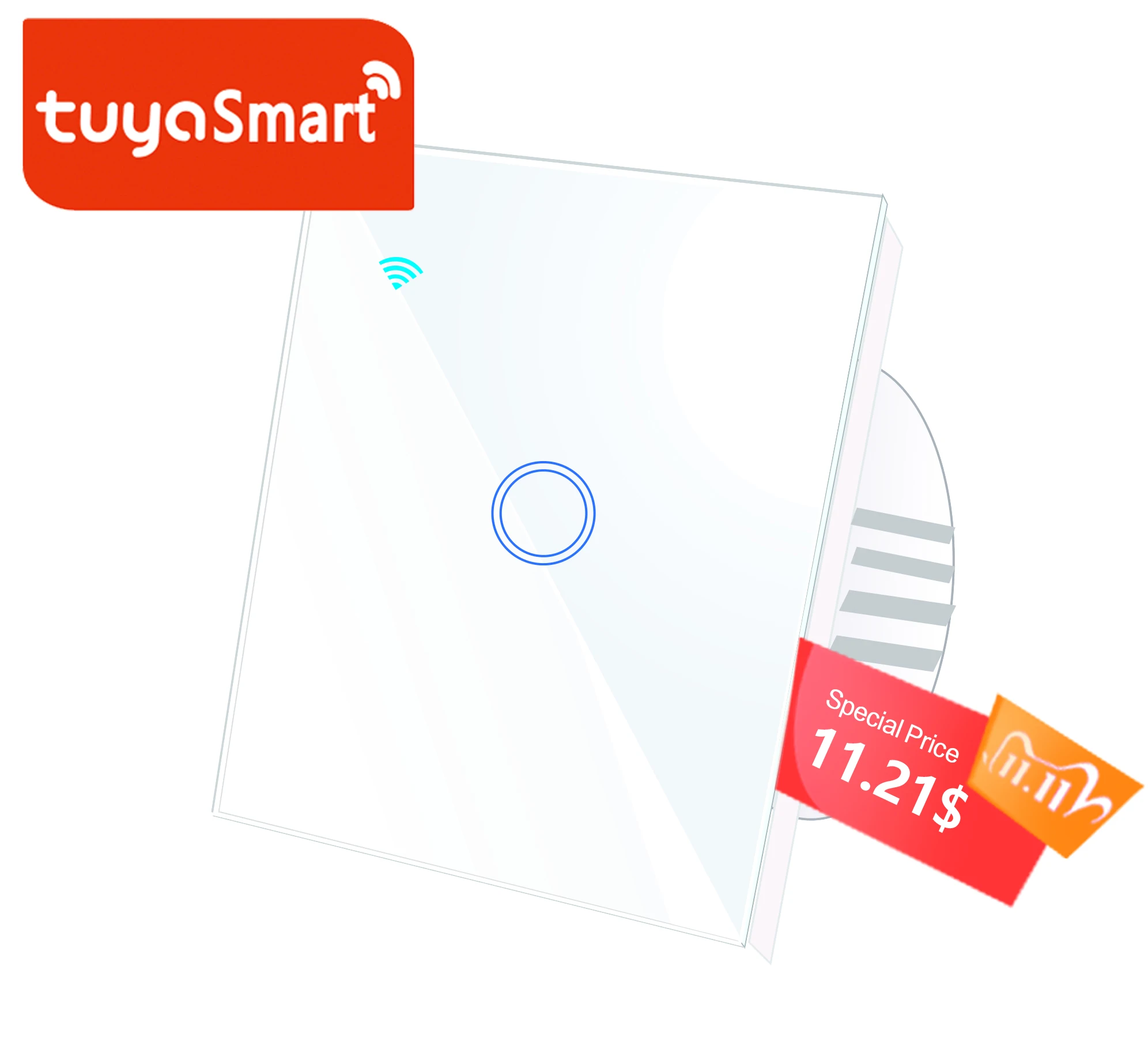 Умный сенсорный выключатель стандарт ЕС приложение smart life TUYA 1 gang Way Home