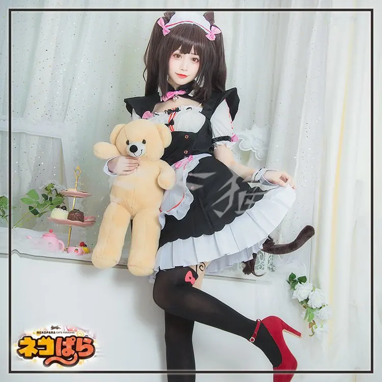 Игра Chocola NEKOPARA Косплей Костюм Chocola ванильное платье горничной костюм Кошка Neko девушка NEKOPARA косплей Женский костюм