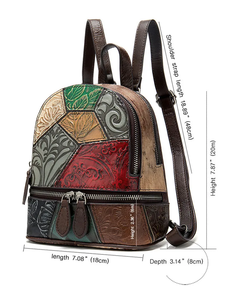 PNDME designer handmade stitching genuine leather women's backpack retro casual outdoor cute small bookbags luxury lady bagpack