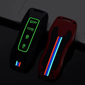 Portachiavi in lega di zinco custodia portachiavi Shell 3 pulsanti borsa portachiavi per Porsche Panamera 17, Cayenne 2018 - Portachiavi in lega di zinco custodia portachiavi Shell 3 pulsanti borsa portachiavi per Porsche Panamera