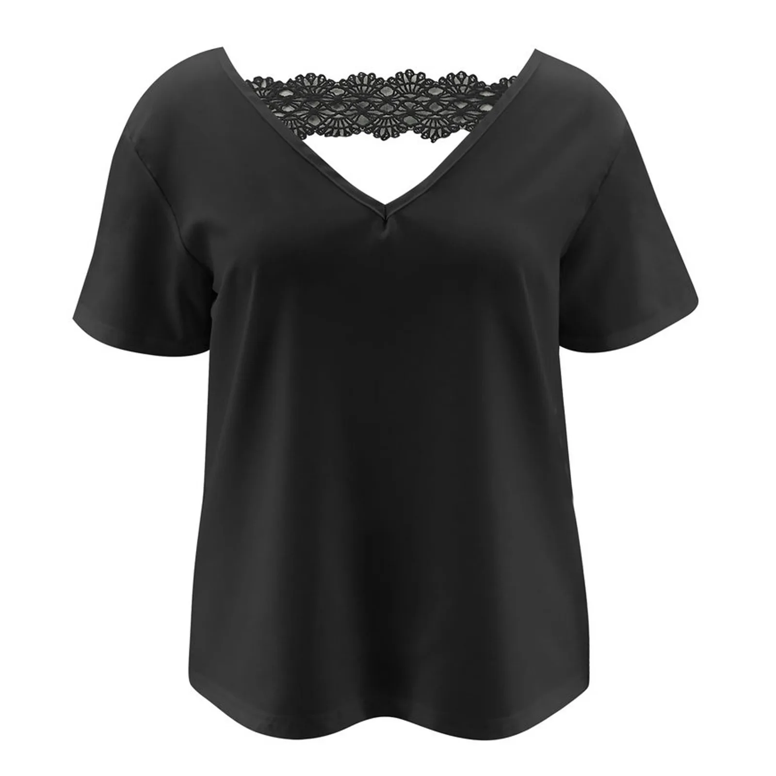 Shirts White Plain Women Summer Shirts Solid Short Sleeve Lace Hollow Out Slim Sexy Casual Blouse Blusas Offlce Ladies Female 5