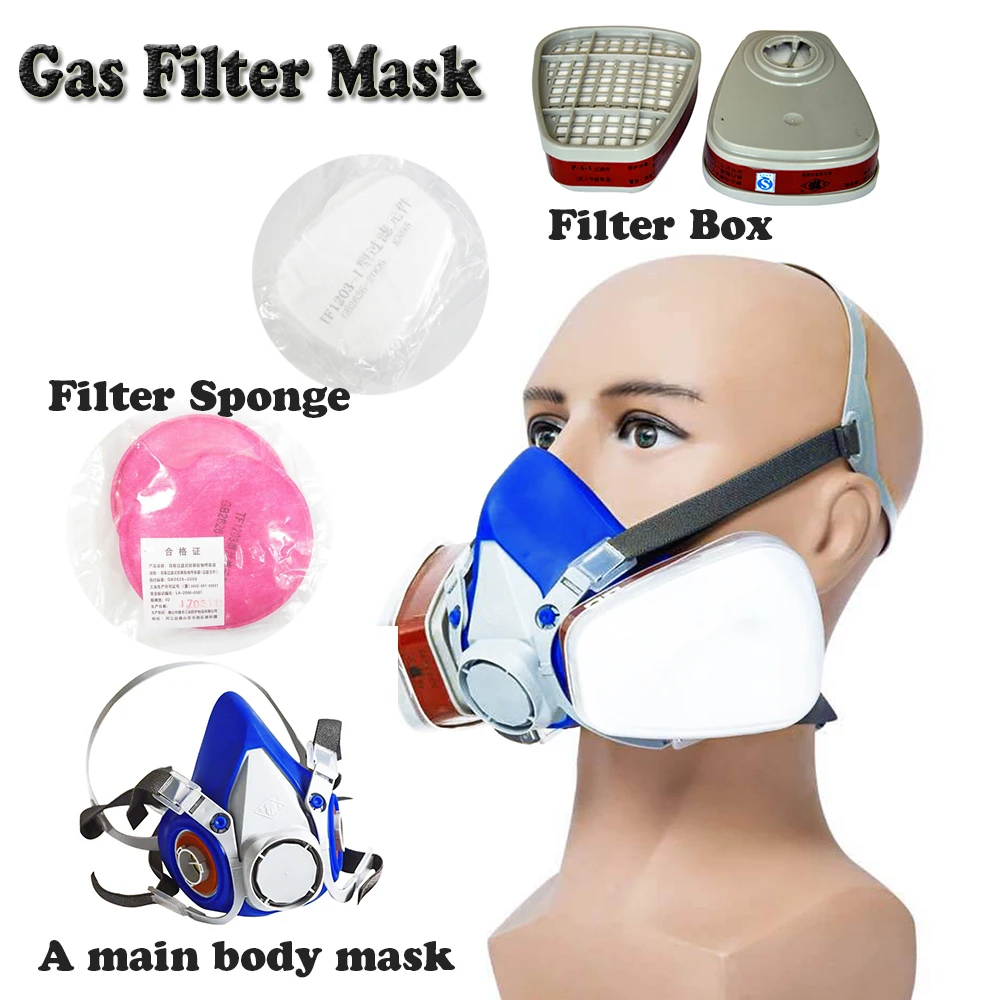 

Self-Priming Filter Gas Mask Full Face Protective Respirator Activated Carbon Mask Anti-Dust Paint Chemical FFP2 Mask D30