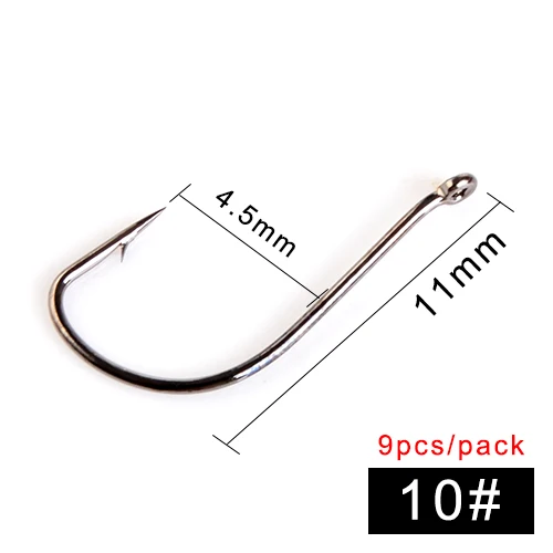 FTK-011 High Carbon Steel Fishing Hook With Ring 7.5-15mm Barbed Single Carp Feeder With Eyes 10