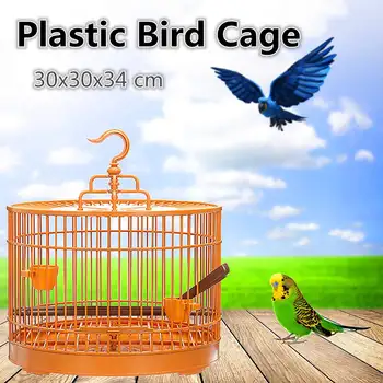 

Assembly Bird Cage With Feeder And Waterer Small Pet Bird Full Set Of Plastic Bird House Thrush Parrot Cage 34x30x30cm