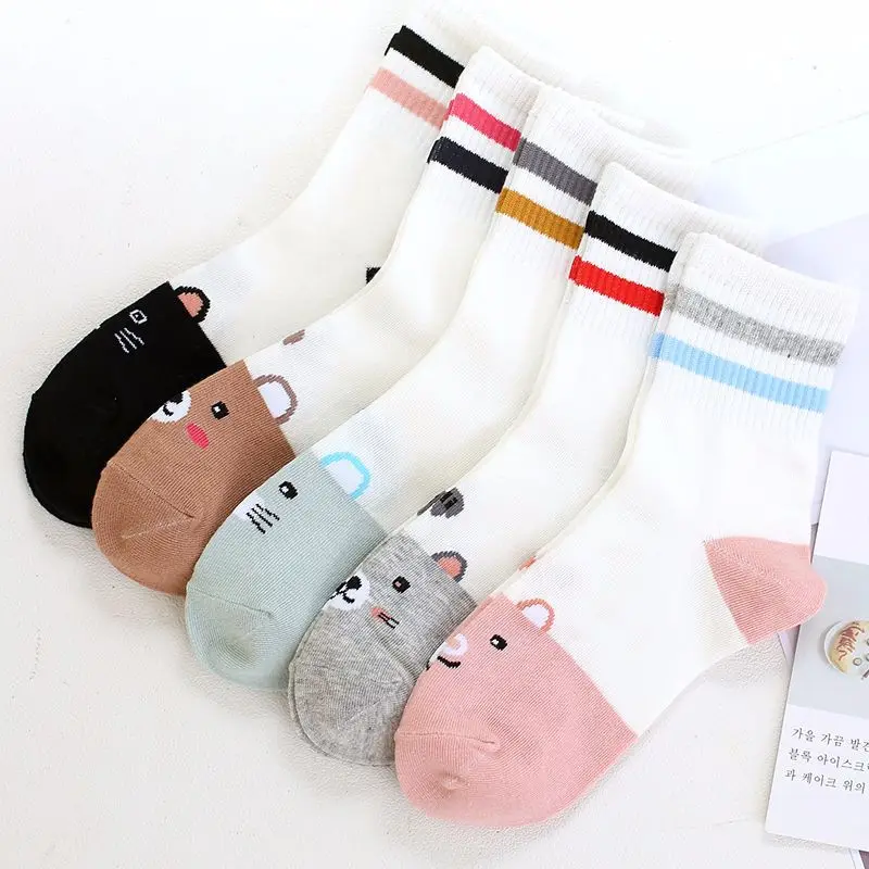 10 пара/лот, рождественские женские носки, высокое качество, милые рождественские Женские винтажные носки с принтом животных, кавайные носки в японском стиле