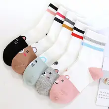 10 пара/лот, рождественские женские носки, высокое качество, милые рождественские Женские винтажные носки с принтом животных, кавайные носки в японском стиле