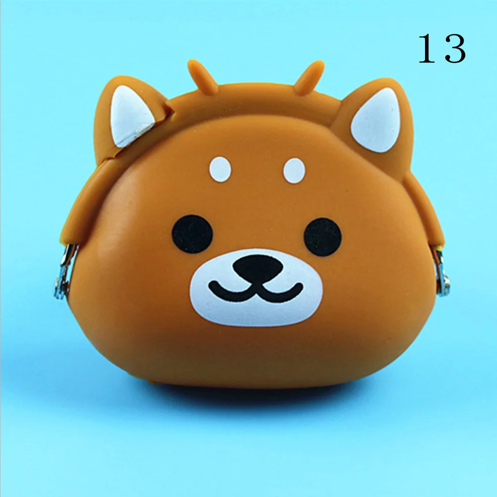 Lovely Women Coin Bag Silicone Storage Animal Panda Cat Bear Mini Pouch Coin Bag Change Wallet Purse Hasp New Design Wallets Hot - Цвет: 13