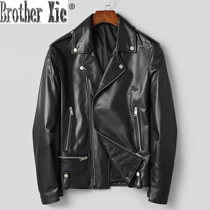 

2020 New Genuine Leather Jacket Men Clothes Sheepskin Coat Biker Motorcycle Jacket Short Slim Fit 31C7102 KJ4285