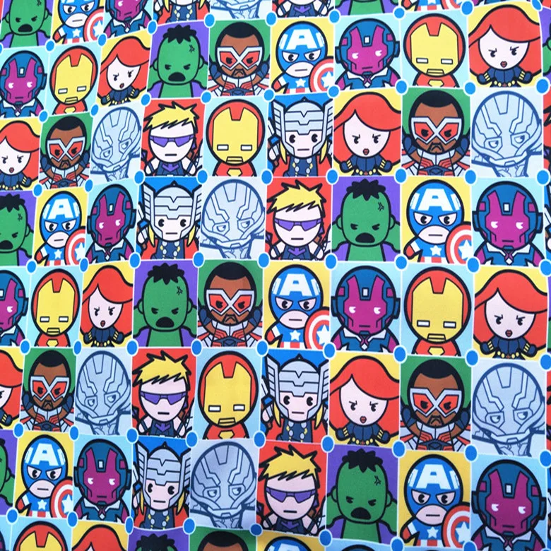 140 см ширина Marvel Super Heroes полная печать полиэстерная холщовая ткань для мальчиков сумки чехол для подушки крышка DIY-BK611