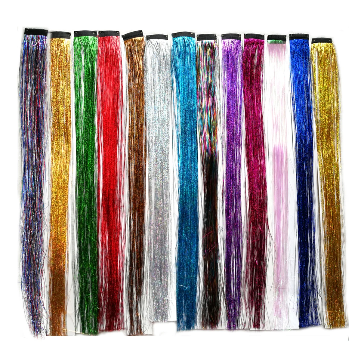

5PCS Clips In on Hair Tinsel Glitter Bling Party Hair Extension Braider Headwear Decoration Festival Styling Tools