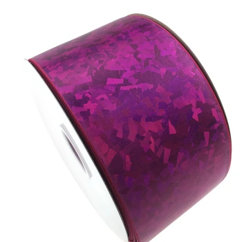 

3 inch（75mm）high quality hologram grosgrain ribbon for decoration
