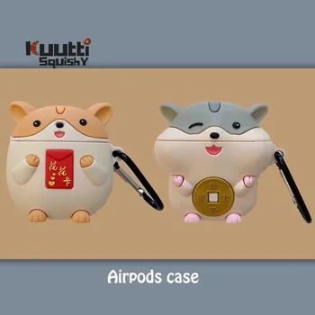 

Decocase Cute Cartoon Hamster Bluetooth Wireless Earphone Case for AirPods 3 Charging Box Protective Cover Air pods Accessories