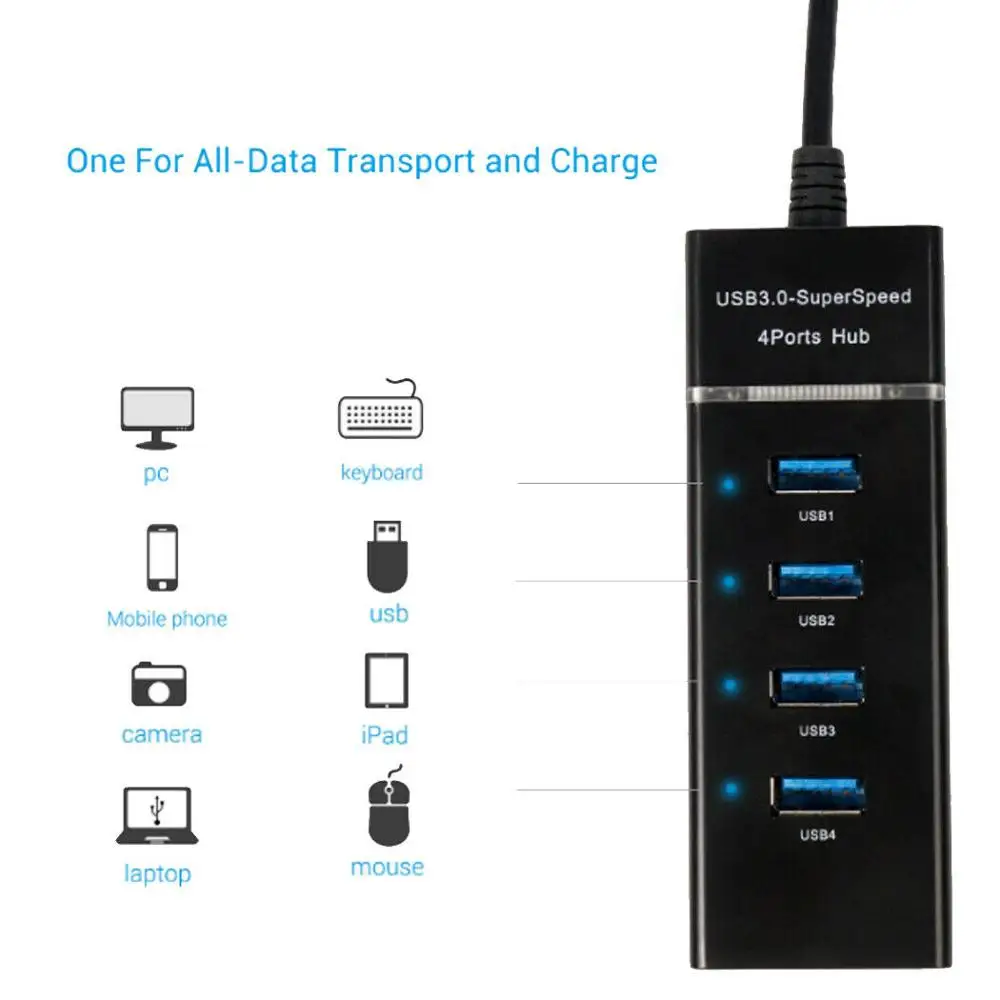 

4 port USB HUB high speed 5Gbps usb 3.0 hub Multi usb port Splitter 3 hub for Laptop PC Computer Accessories hub usb 3.0