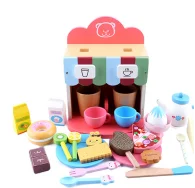 coffe maker set ToyWoo деревянная Кофеварка послеобеденный чай кухонные игрушки ролевые игры детские развивающие игрушки - Цвет: coffe maker set